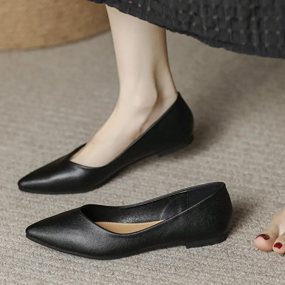 Rojeam Womens Flats Shoes Portable Pumps Ballet Flat Slip-on Ballerina Pumps Shoes Ladies Loafers