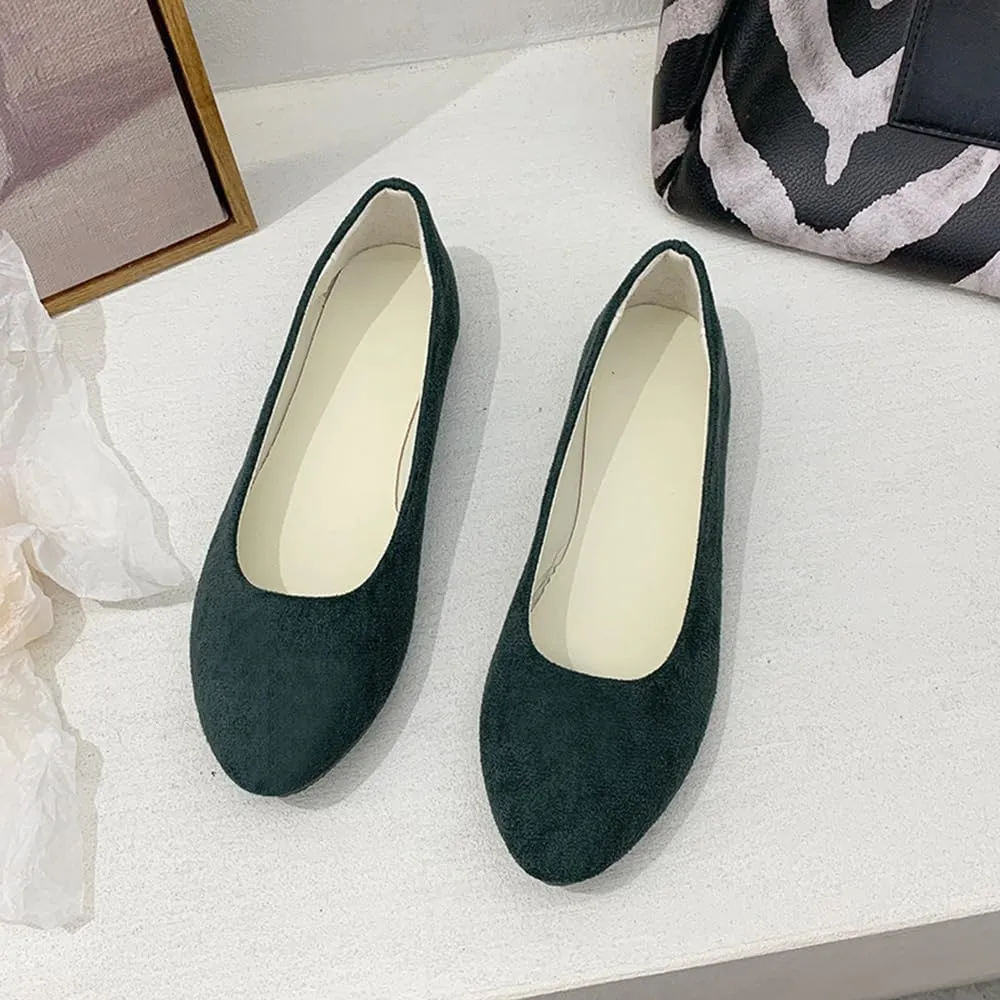 Rojeam Womens Flats Shoes Portable Pumps Ballet Flat Slip-on Ballerina Pumps Shoes Ladies Loafers