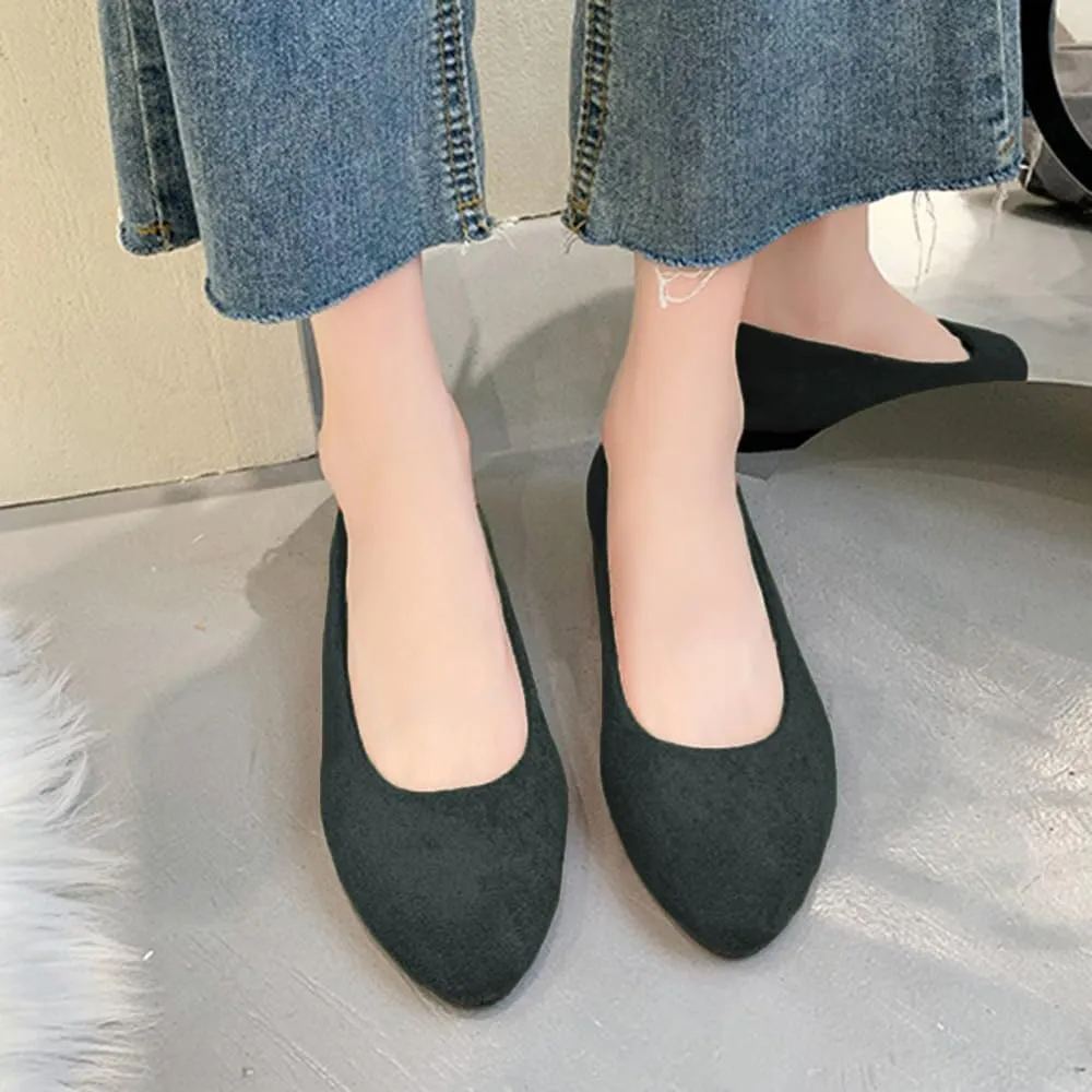 Rojeam Womens Flats Shoes Portable Pumps Ballet Flat Slip-on Ballerina Pumps Shoes Ladies Loafers