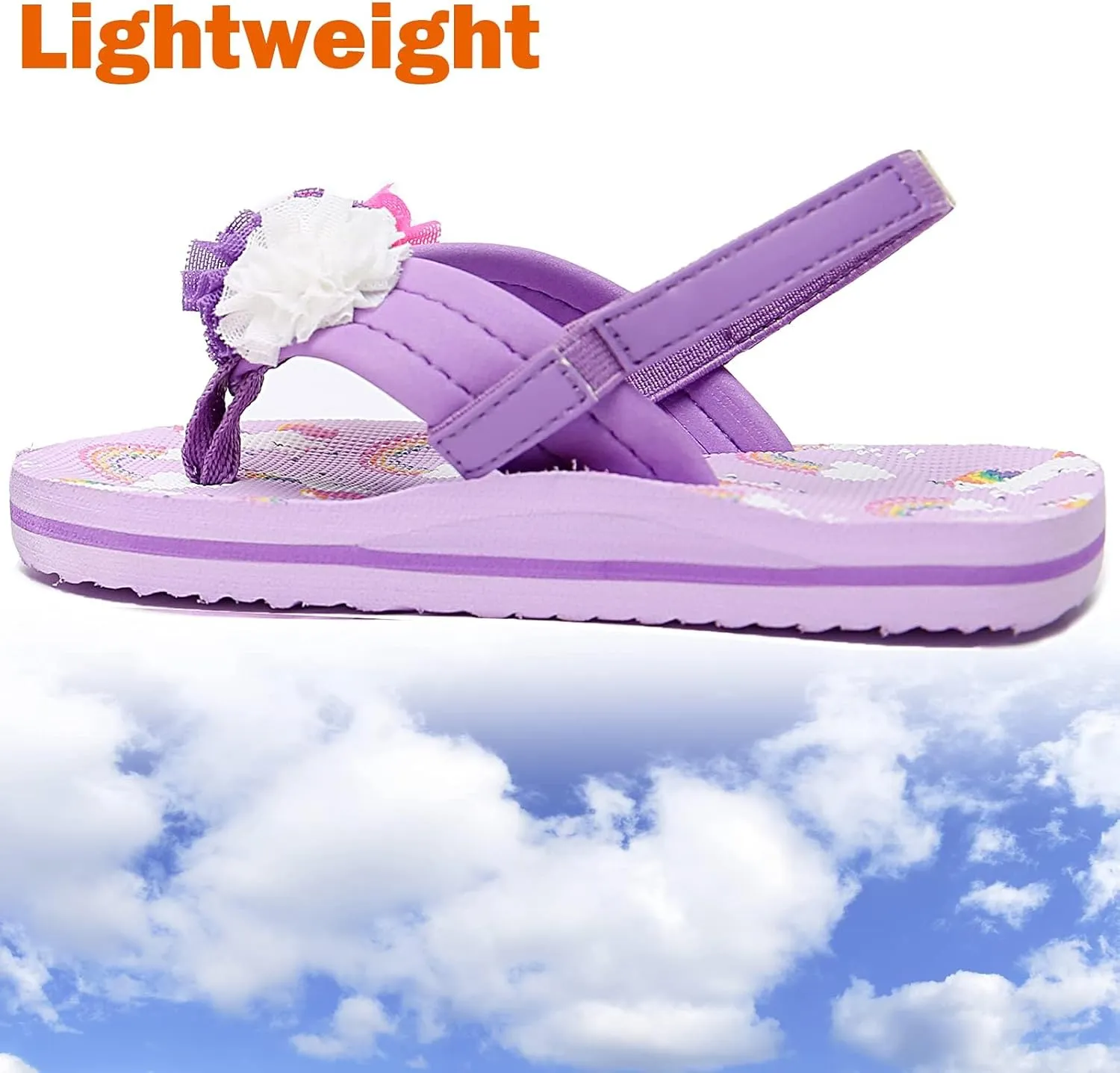 Saidoteto Boys Girls Flip Flops Child Summer Slip-on Thong Sandals Beach Pool Water Shoes(Little/Big Kid)