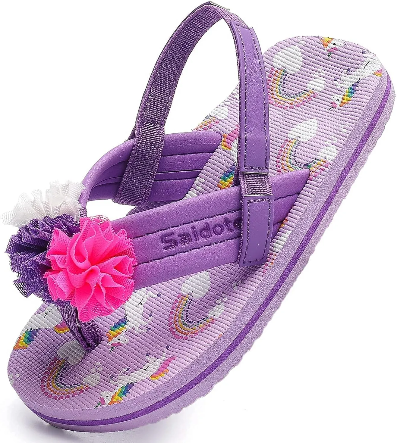Saidoteto Boys Girls Flip Flops Child Summer Slip-on Thong Sandals Beach Pool Water Shoes(Little/Big Kid)