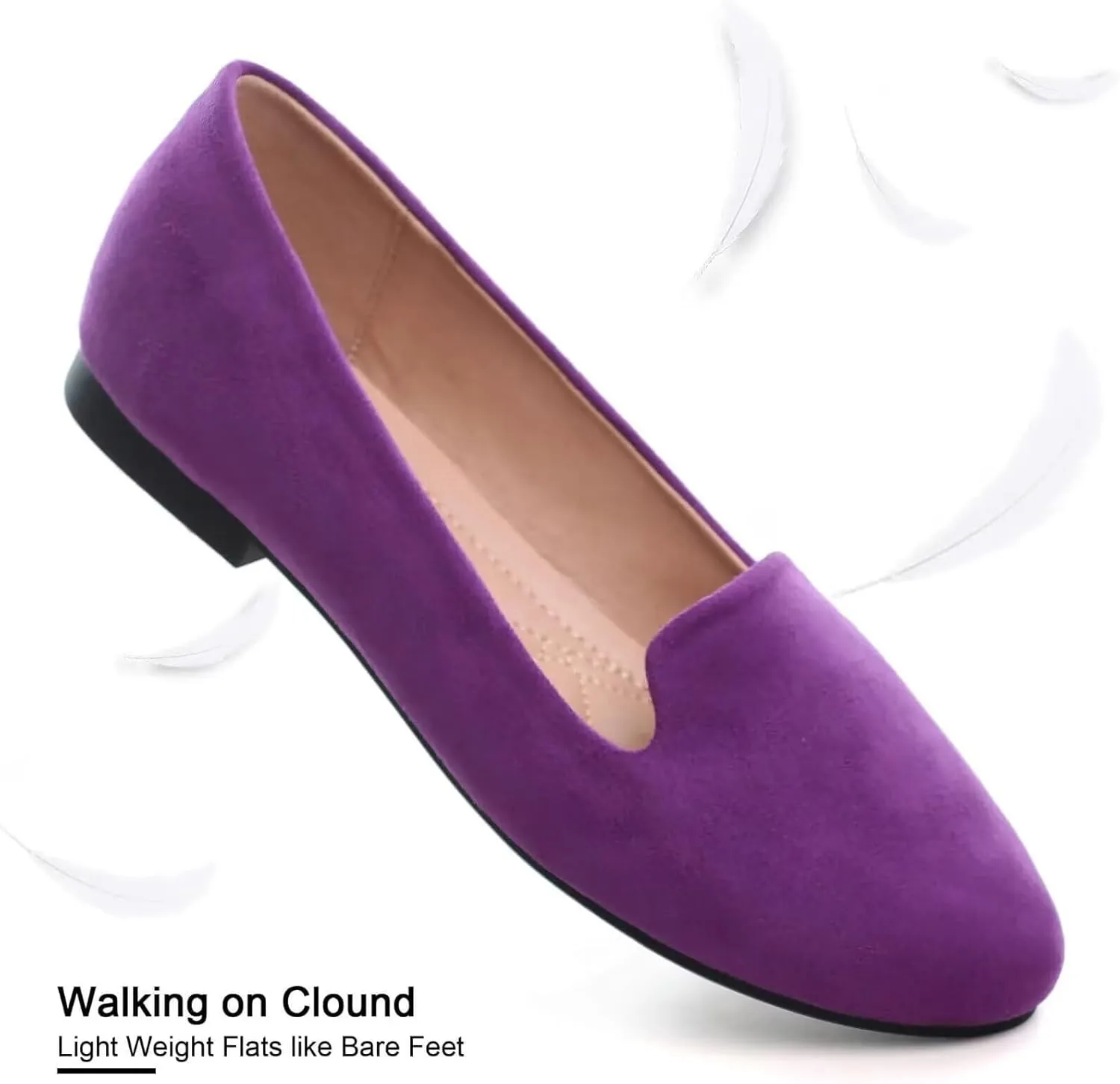 SAILING LU Women Round Toe Flats Comfortable Fashion Ballet Flat Shoes for Women Dressy Slip-ons Loafers