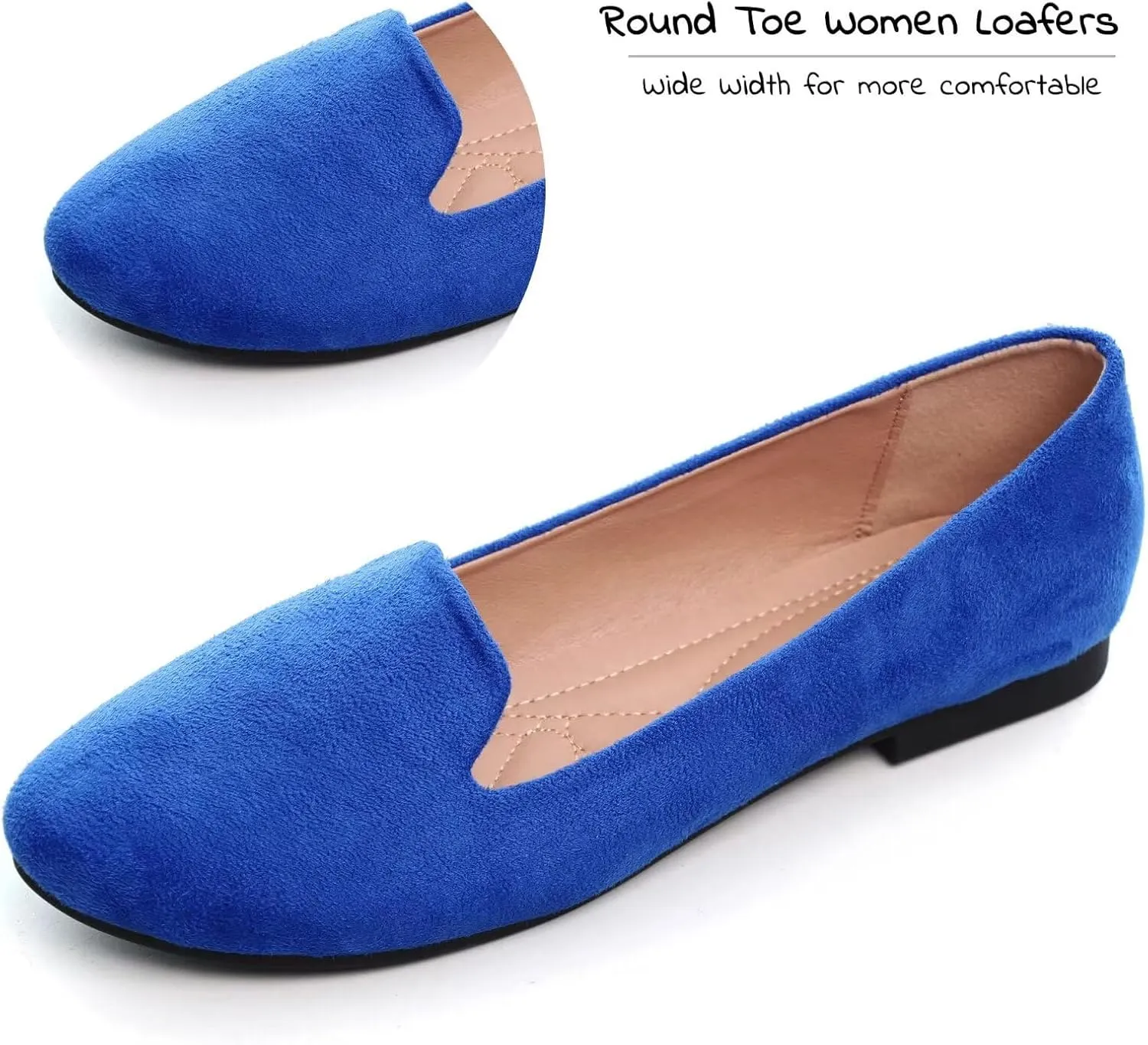 SAILING LU Women Round Toe Flats Comfortable Fashion Ballet Flat Shoes for Women Dressy Slip-ons Loafers