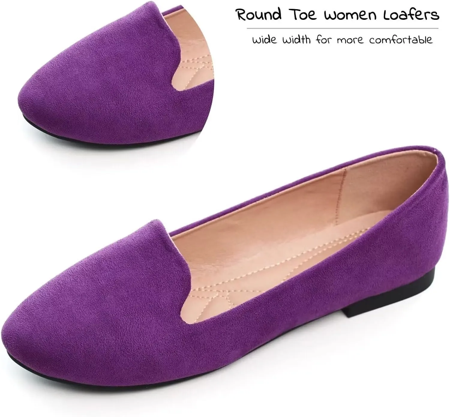 SAILING LU Women Round Toe Flats Comfortable Fashion Ballet Flat Shoes for Women Dressy Slip-ons Loafers