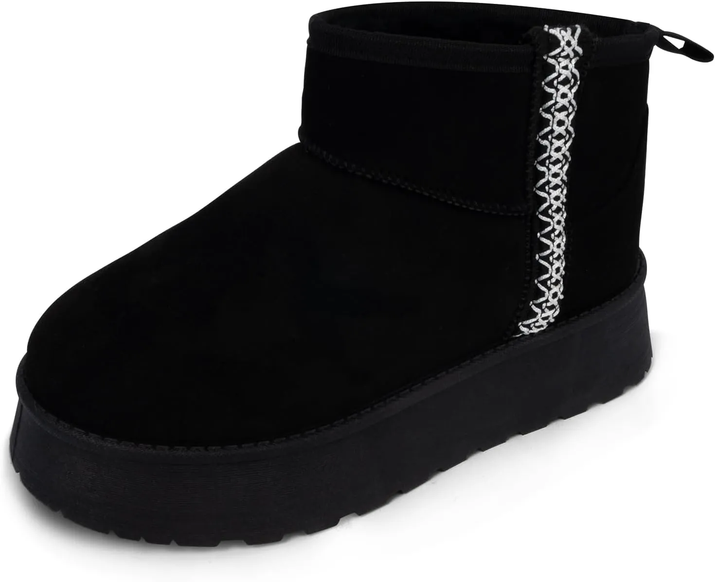 Samilor Platform Mini Boot for Women Short Ankle Boot Warm Fur Fleece Lined Winter Boots with Memory Foam Insole for Outdoor Indoor