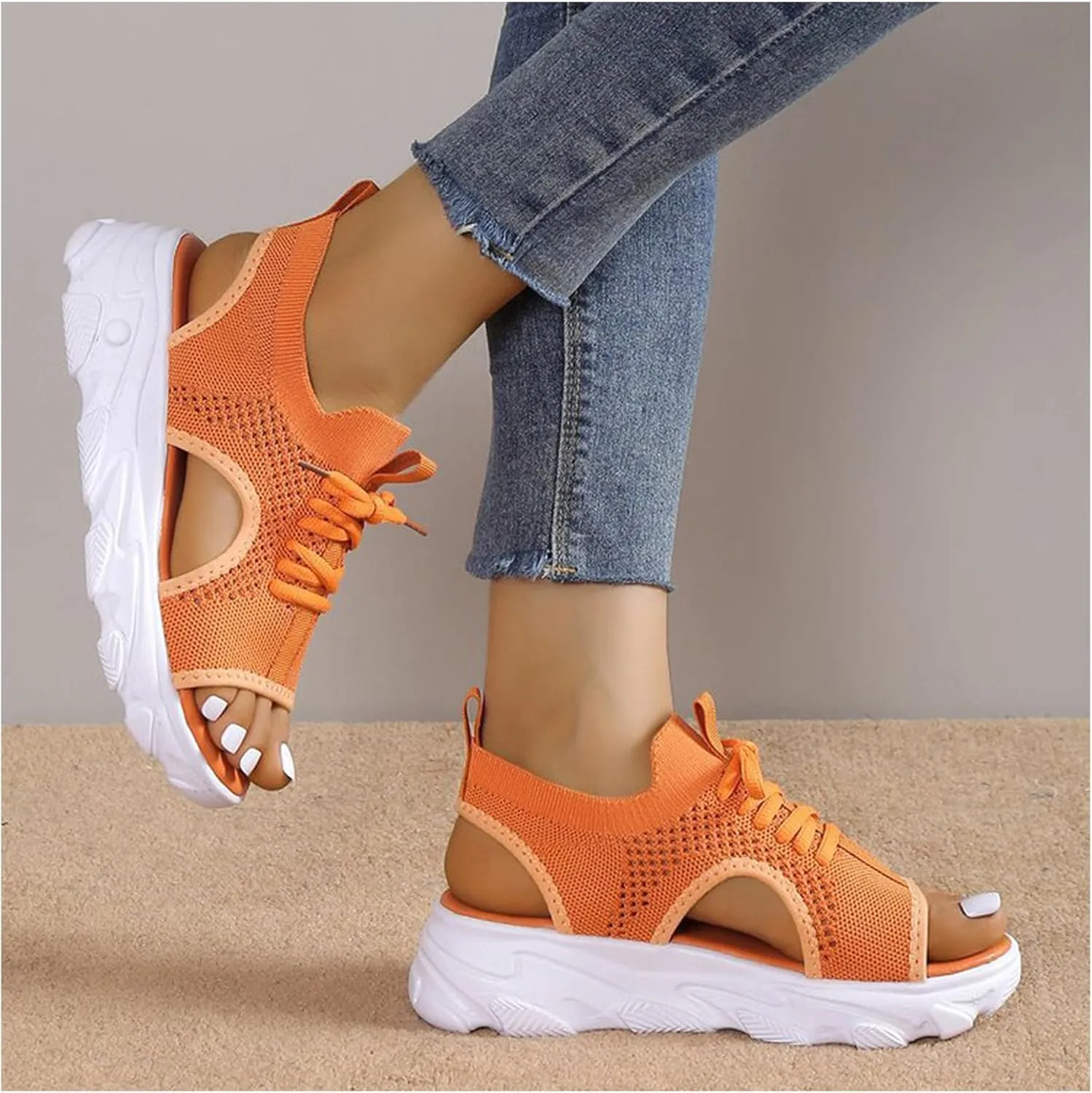 Sandalias de Mujer de Verano Sandals Women Comfortable 2024 Summer Mesh Open Toe Platform Wedge Sandals Causal Walking Sandals