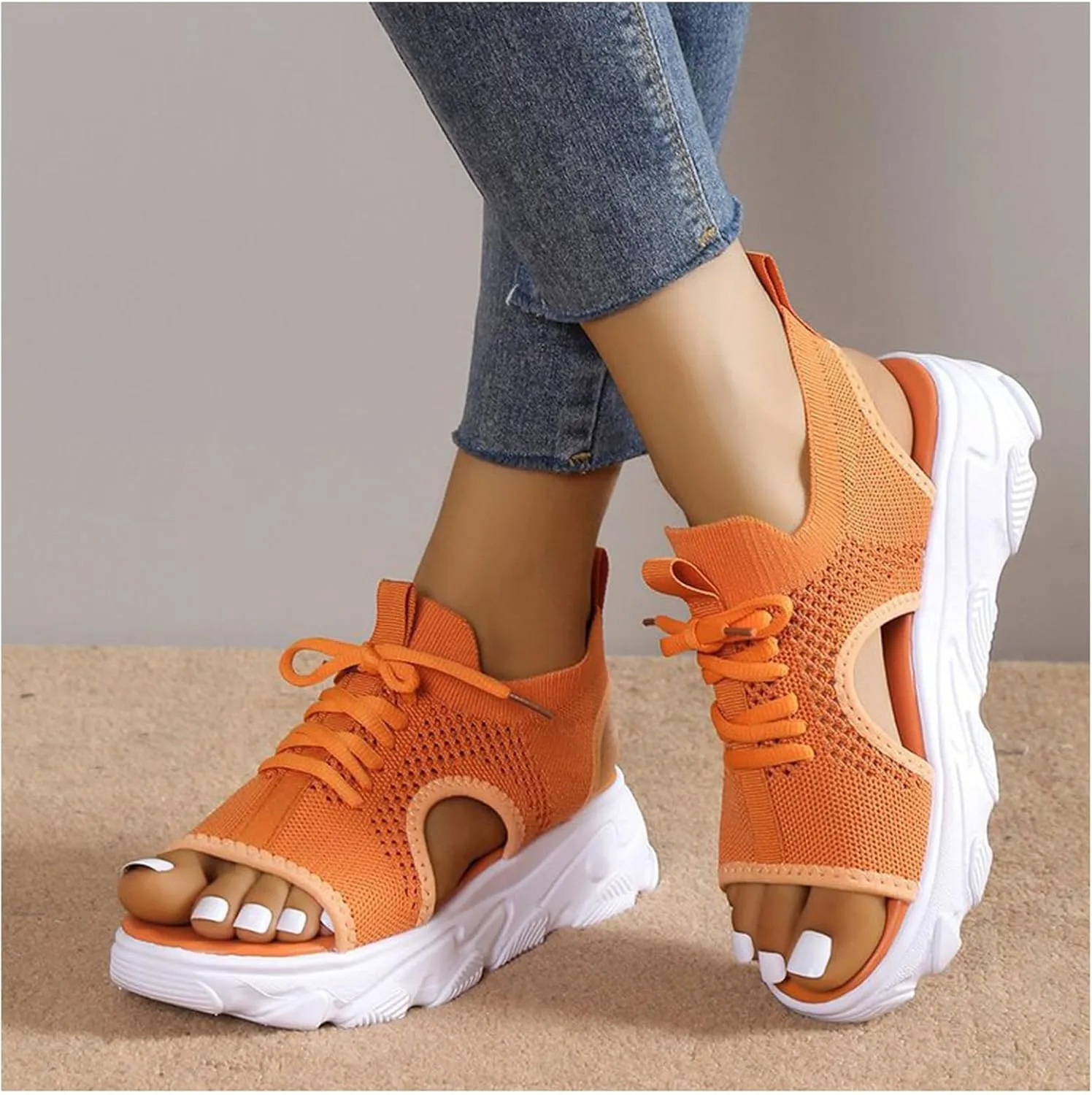 Sandalias de Mujer de Verano Sandals Women Comfortable 2024 Summer Mesh Open Toe Platform Wedge Sandals Causal Walking Sandals