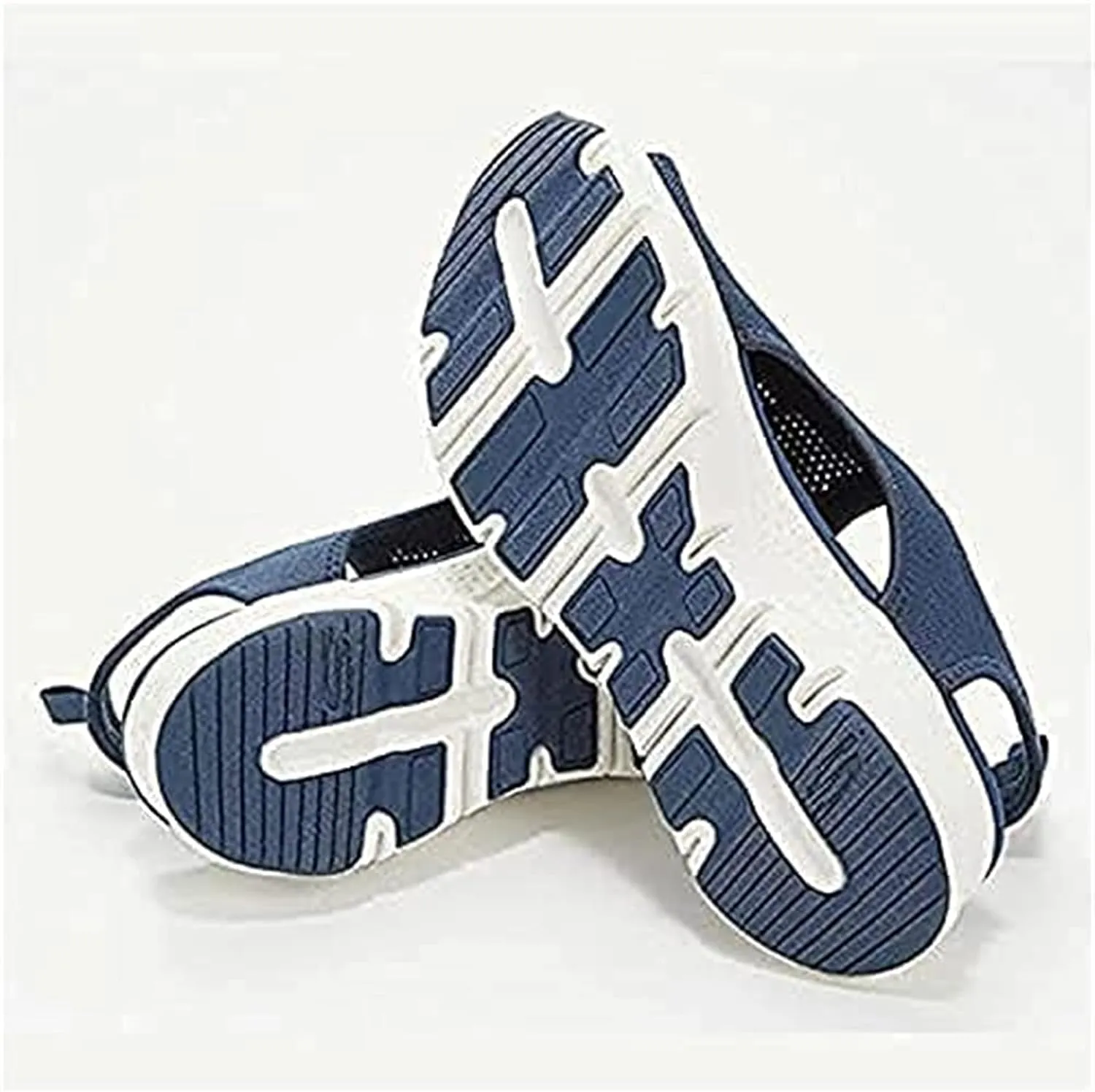 Sandals for Women Casual Summer ​Soft & Comfortable Sandals Washable Slingback Orthopedic Slide Sport Sandals-Mesh Upper Breathable Sandals Adjustable Cross-strap Design,Blue,US10/EU42