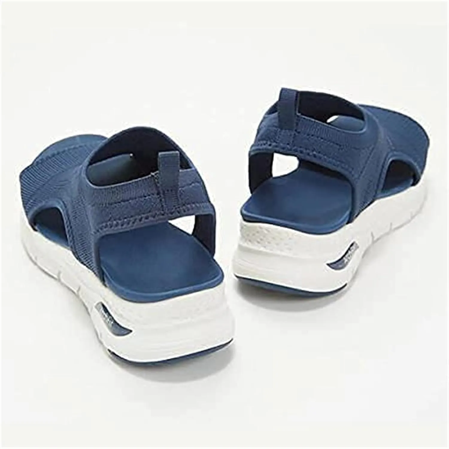 Sandals for Women Casual Summer ​Soft & Comfortable Sandals Washable Slingback Orthopedic Slide Sport Sandals-Mesh Upper Breathable Sandals Adjustable Cross-strap Design,Blue,US10/EU42