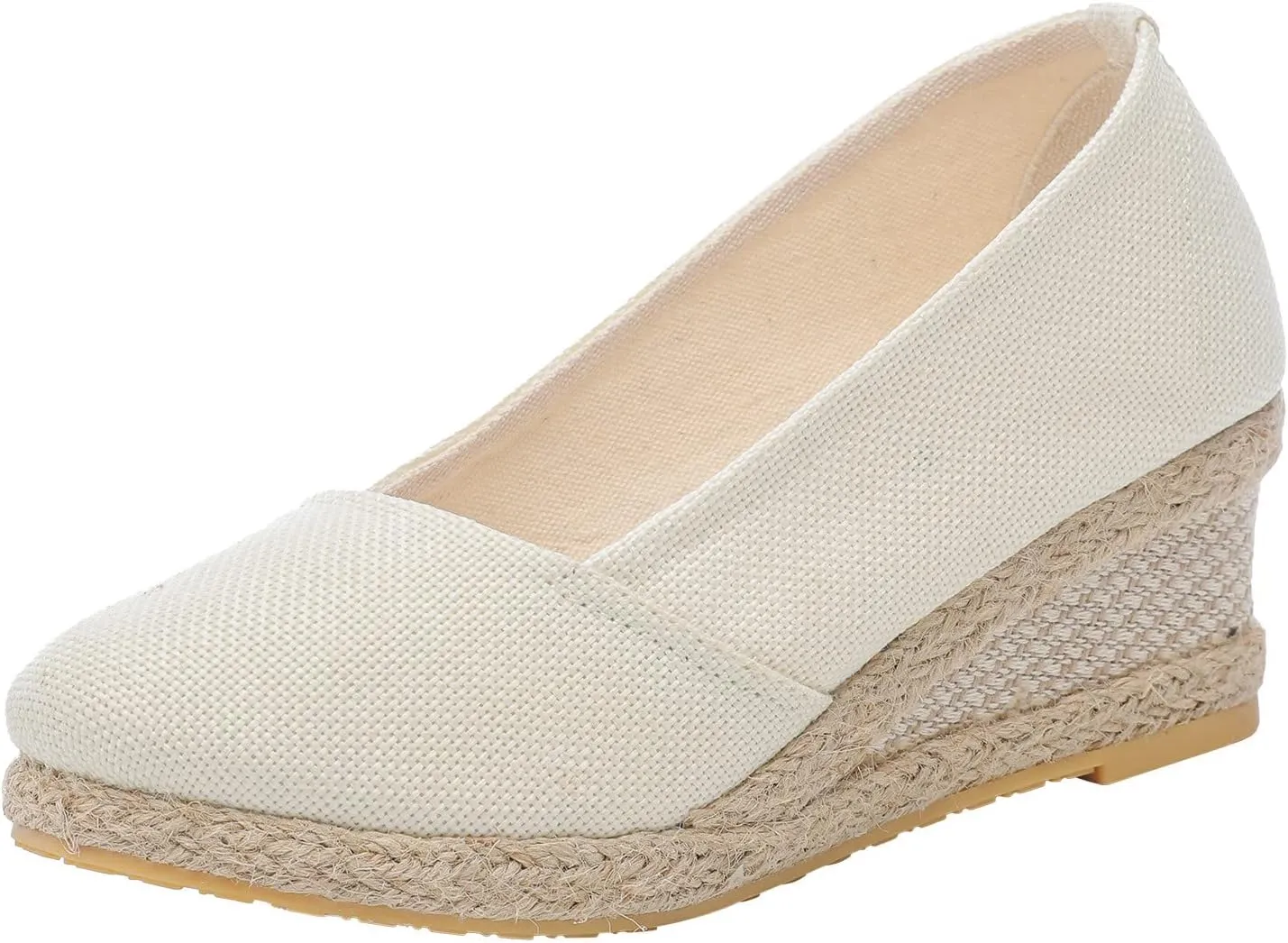Sandals Women Fashion Summer Wedge Heel Sandals Lace Up Espadrille Sandals Straw Braided Shoes Ankle Strap Buckle