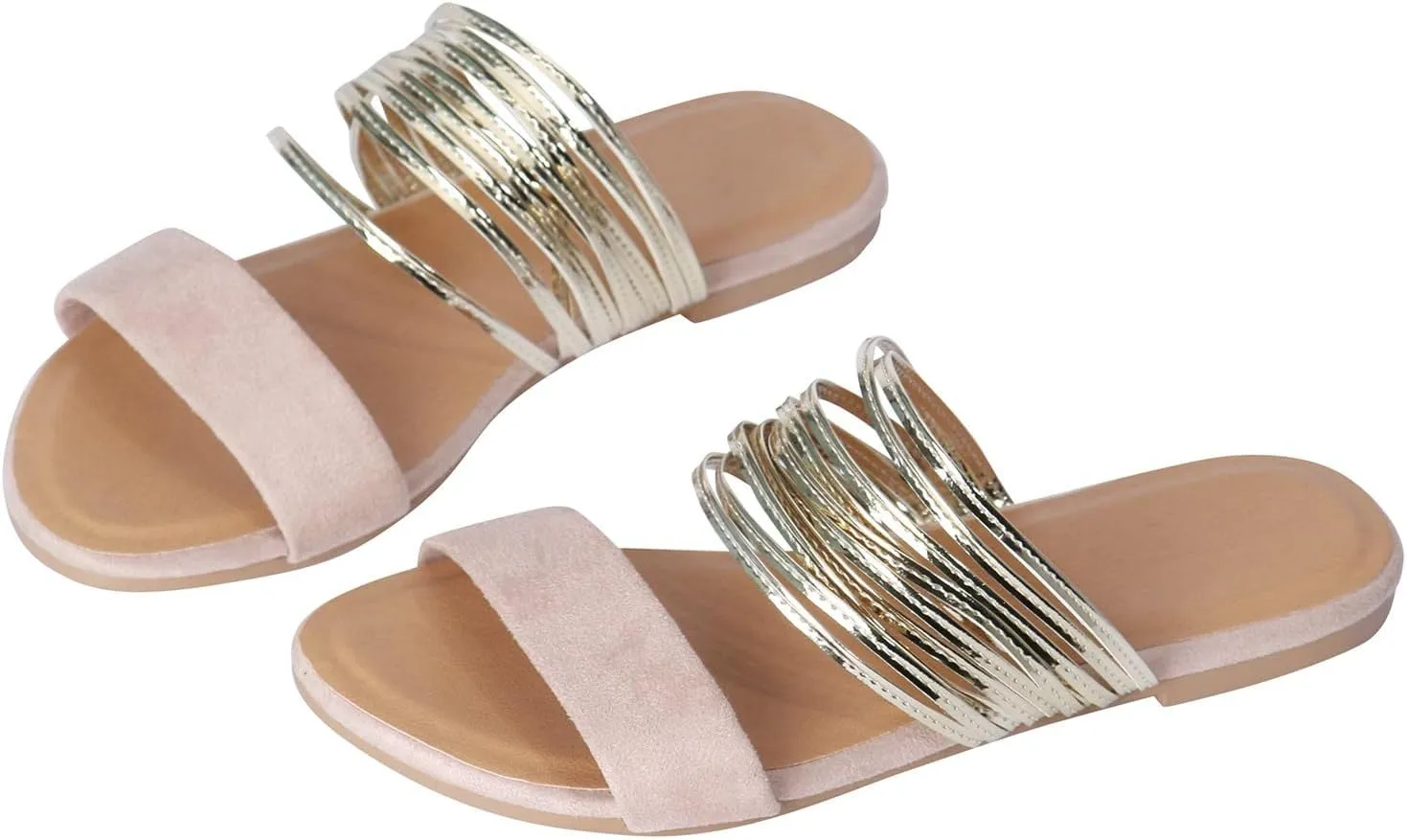 Sandals Women Open Toe Yoga Foam Non-Slip Shining Womens Sandals Unique Style Design Soft Comfortable Footbed Sandals