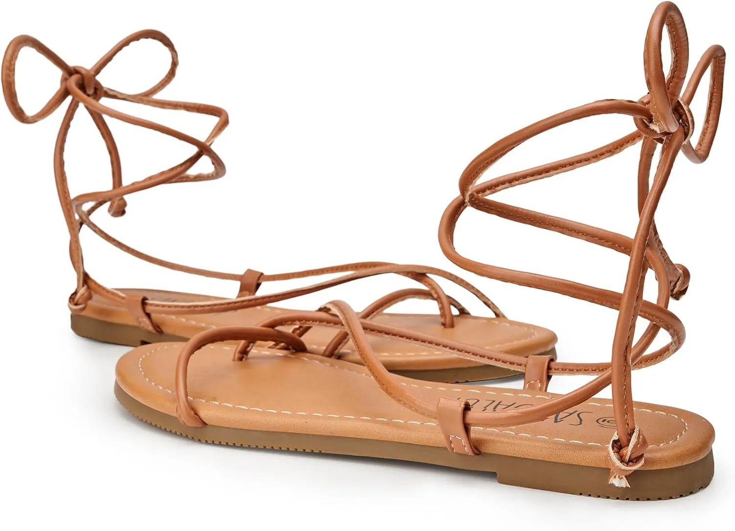 SANDALUP Sandals Women Dressy Strappy Gladiator Dress Summer Lace up Flat Sandals for Women