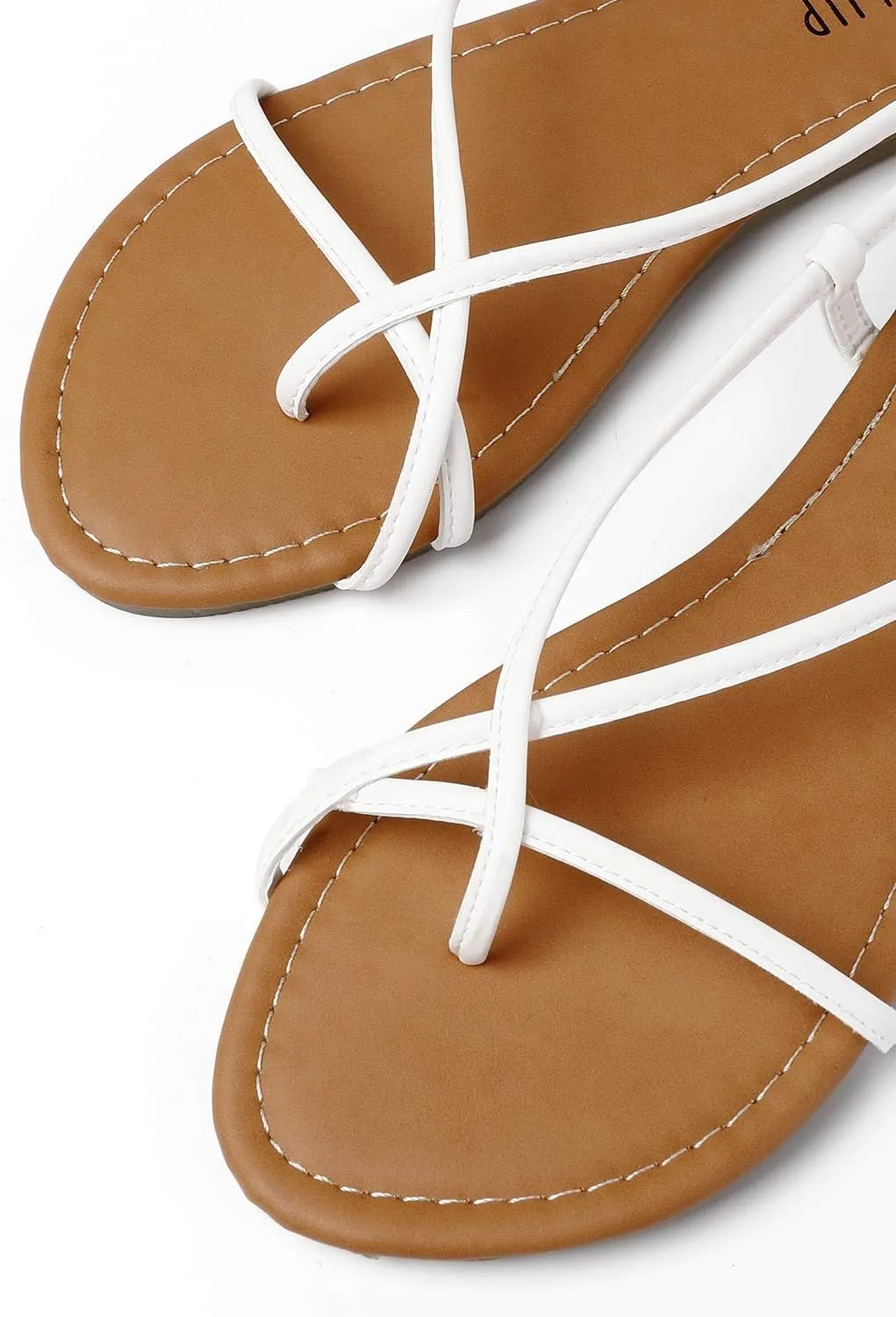 SANDALUP Sandals Women Dressy Strappy Gladiator Dress Summer Lace up Flat Sandals for Women