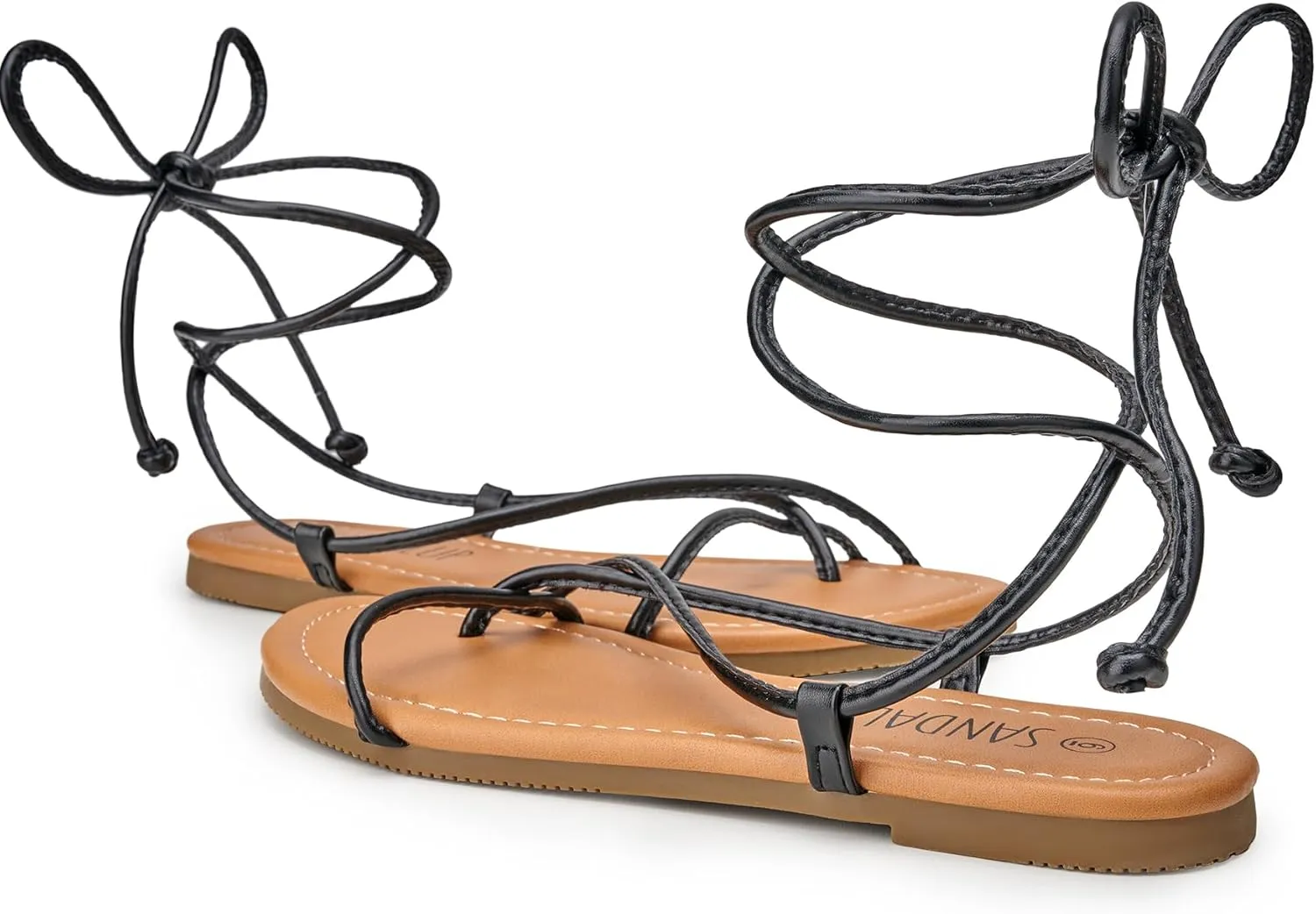 SANDALUP Sandals Women Dressy Strappy Gladiator Dress Summer Lace up Flat Sandals for Women