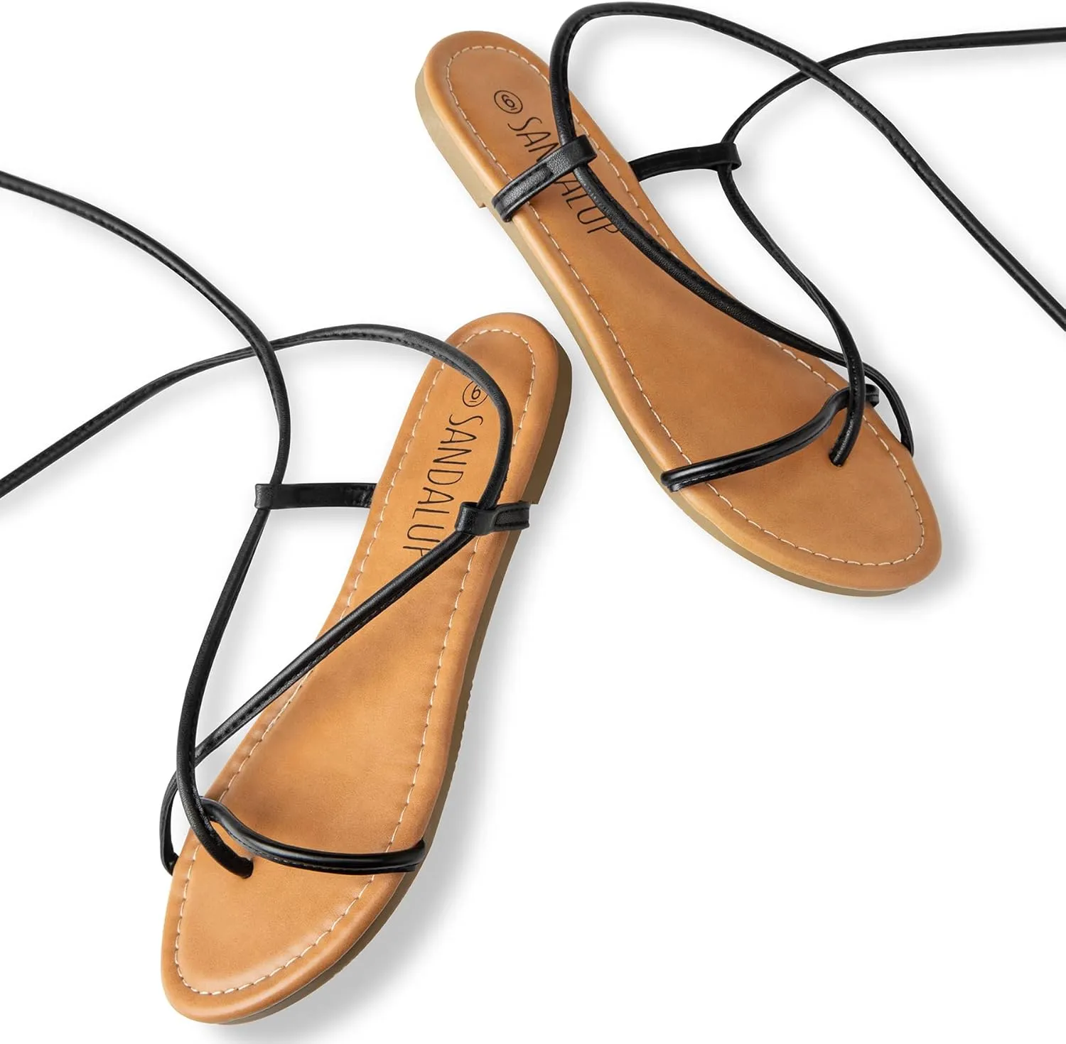 SANDALUP Sandals Women Dressy Strappy Gladiator Dress Summer Lace up Flat Sandals for Women