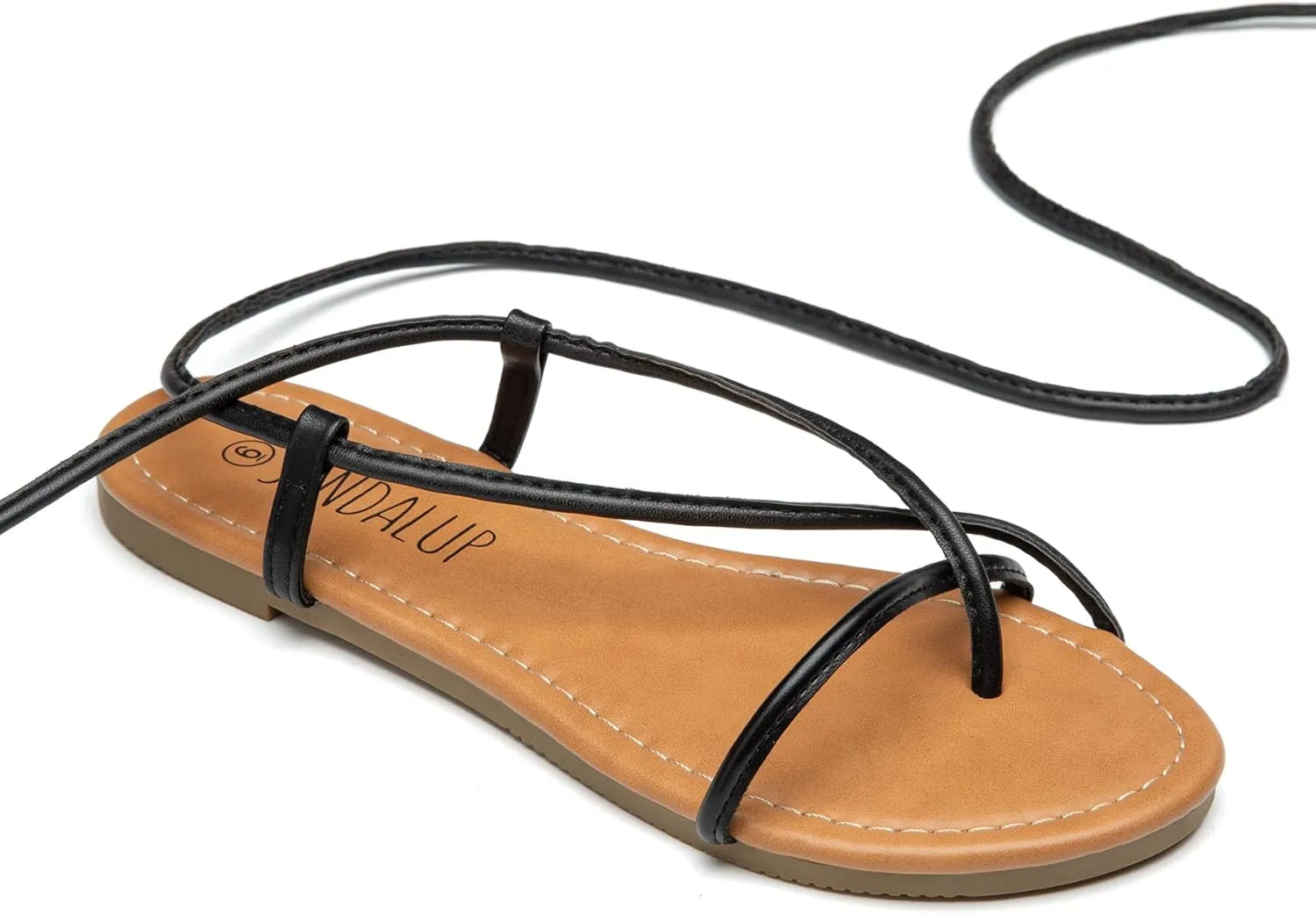 SANDALUP Sandals Women Dressy Strappy Gladiator Dress Summer Lace up Flat Sandals for Women