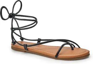 SANDALUP Sandals Women Dressy Strappy Gladiator Dress Summer Lace up Flat Sandals for Women