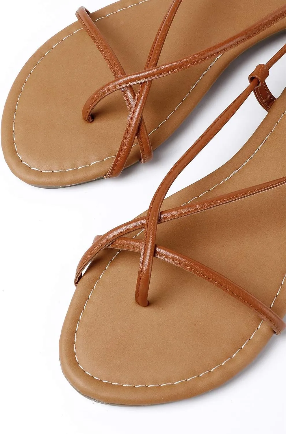 SANDALUP Sandals Women Dressy Strappy Gladiator Dress Summer Lace up Flat Sandals for Women
