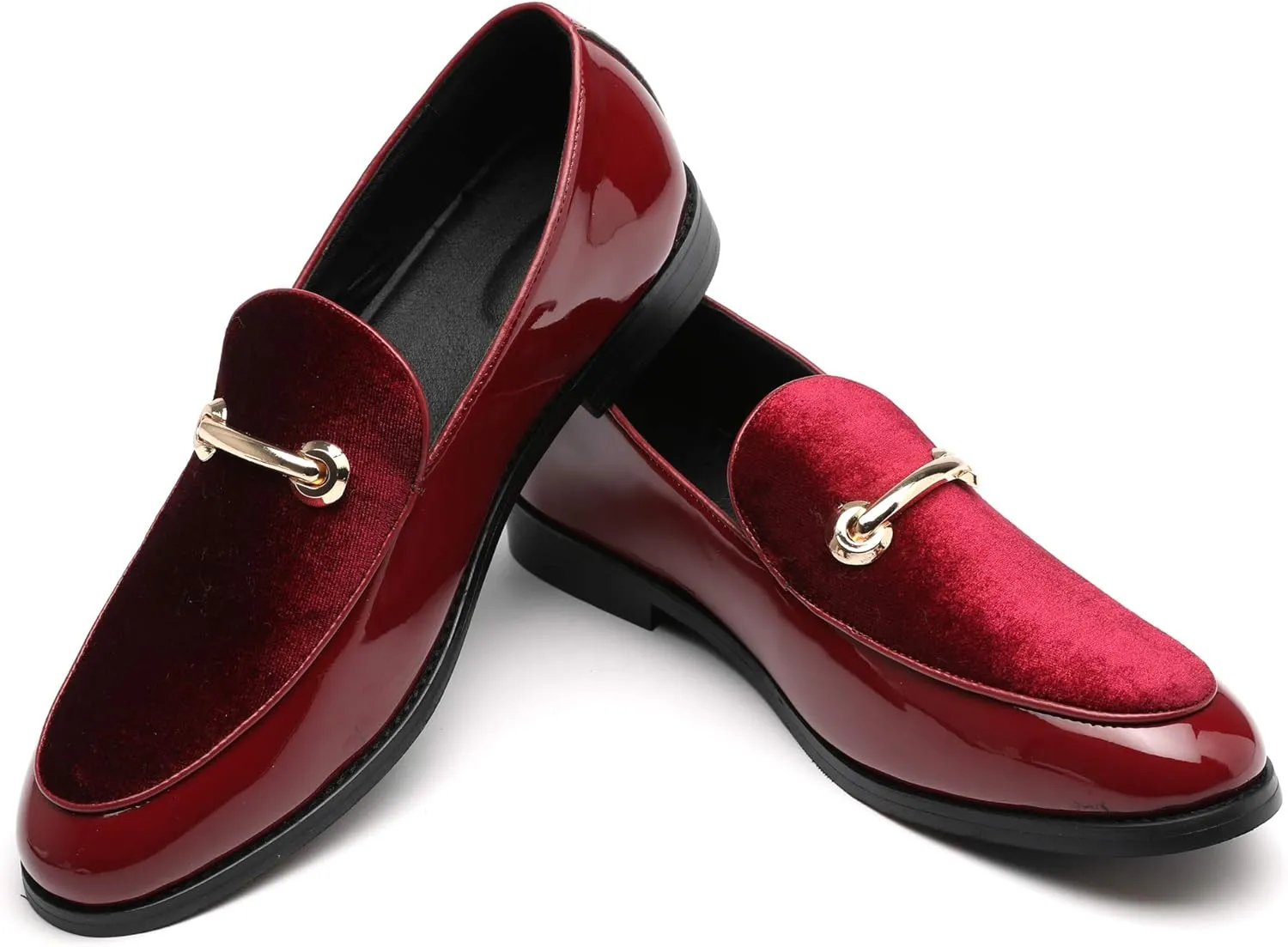 Santimon Fashion Loafers Men Dress Suede Patent Leather Driving Flats Slip on Moccasins Casual Shoes