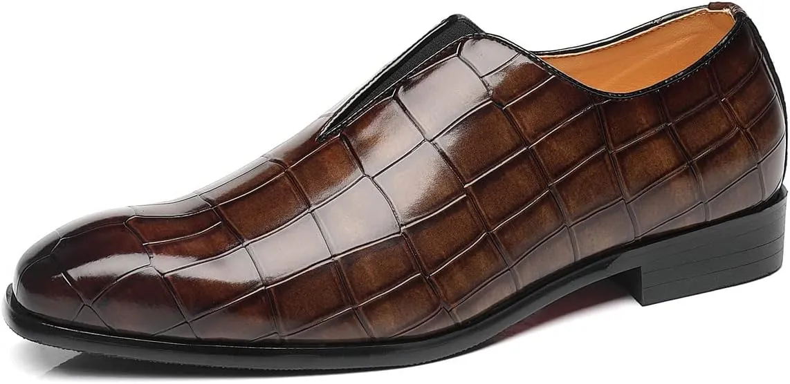 Santimon Mens Loafer Shoes Slip On Dress Casual Shoes Driving Prom Party Wedding Business Smoking Slippers