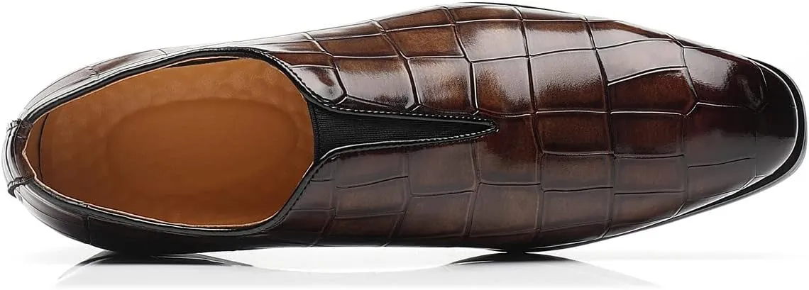 Santimon Mens Loafer Shoes Slip On Dress Casual Shoes Driving Prom Party Wedding Business Smoking Slippers