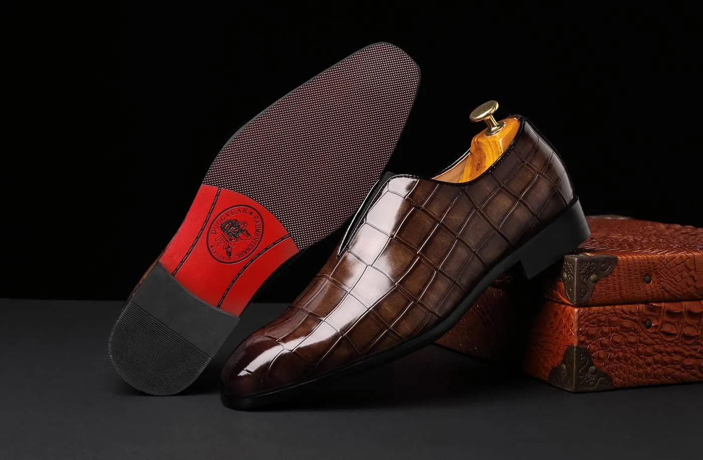 Santimon Mens Loafer Shoes Slip On Dress Casual Shoes Driving Prom Party Wedding Business Smoking Slippers