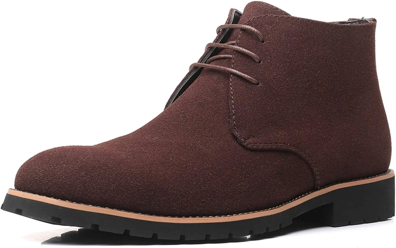 Santimon Men's Suede Leather Lace Up Oxfords Chukka Ankle Boots