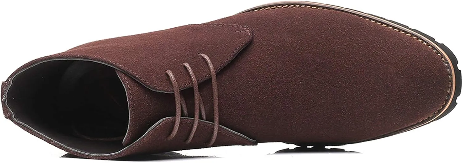 Santimon Men's Suede Leather Lace Up Oxfords Chukka Ankle Boots