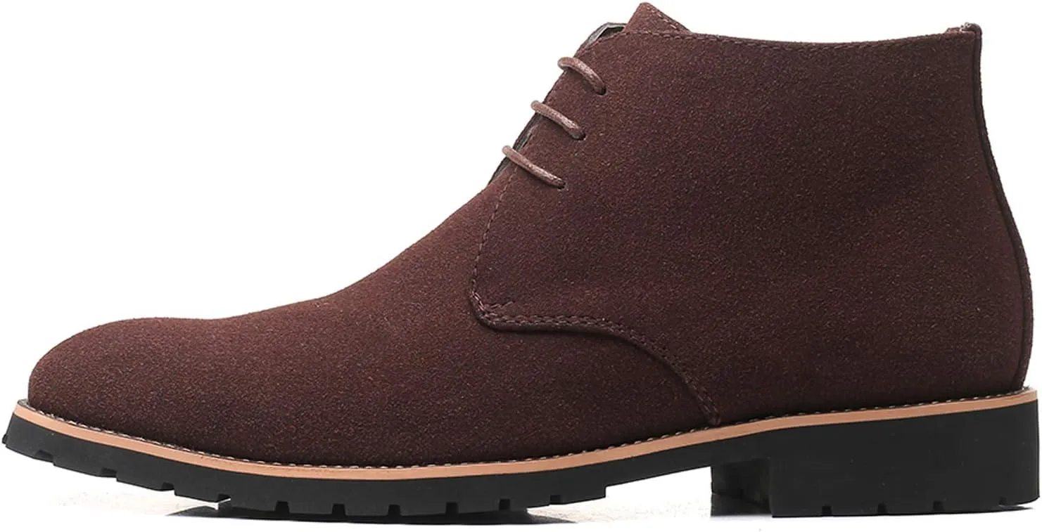 Santimon Men's Suede Leather Lace Up Oxfords Chukka Ankle Boots