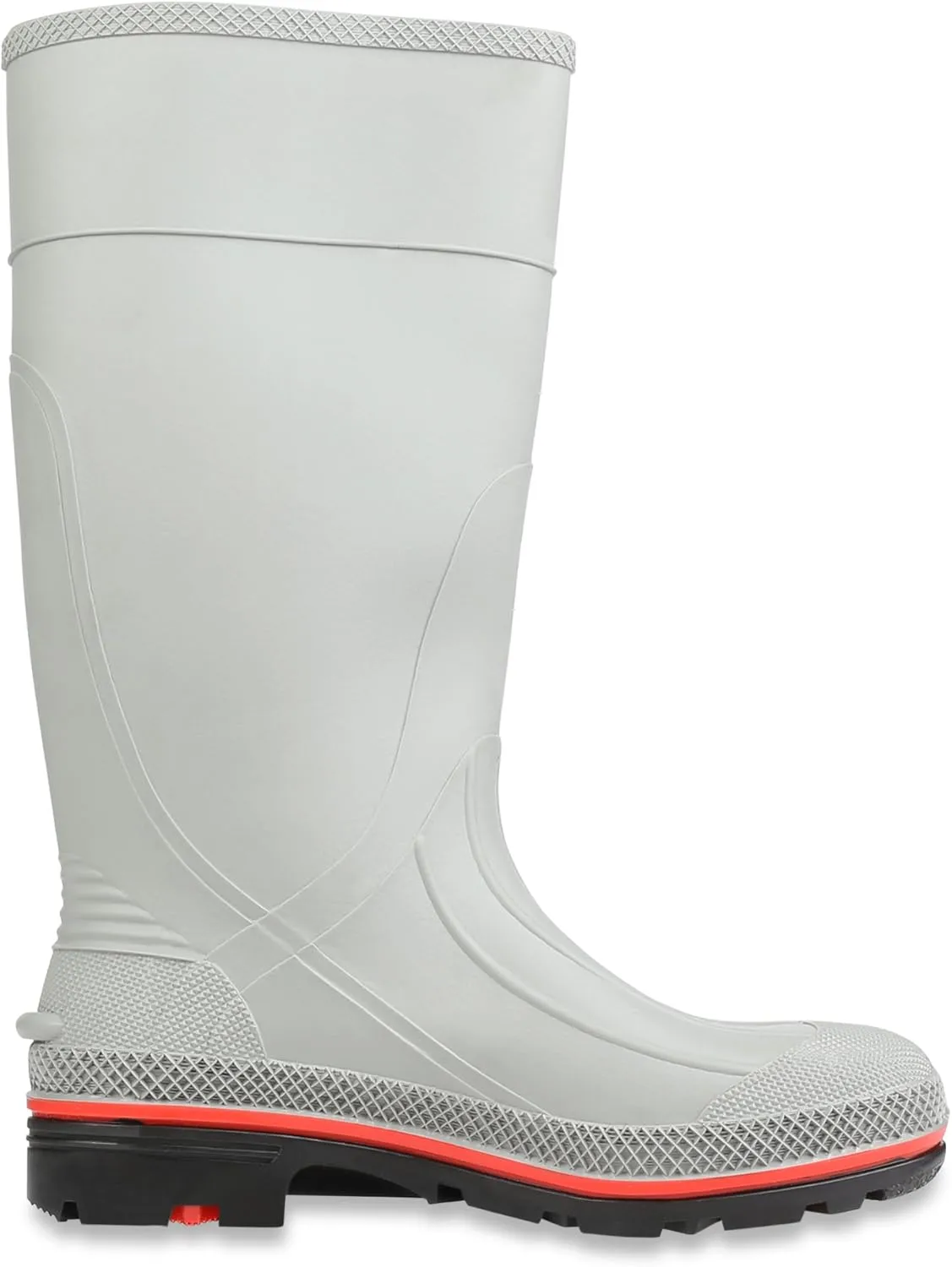 Servus MAX 15" PVC Chemical-Resistant Soft Toe Men's Work Boots, Gray, Red & Black (75122), Size 7