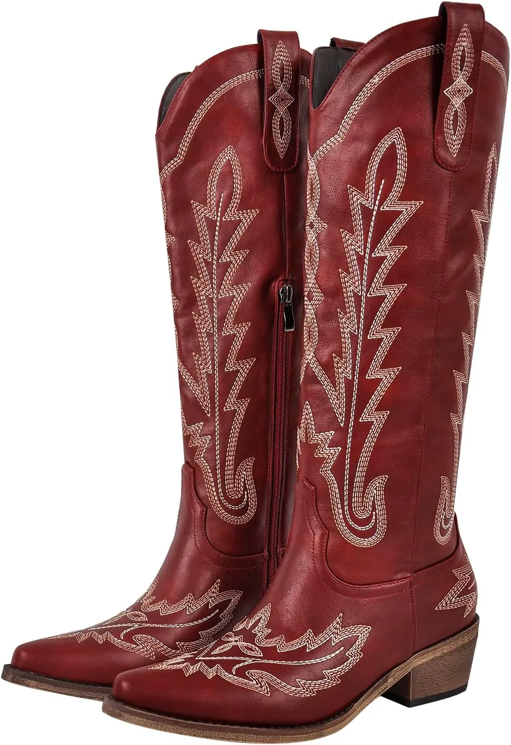 sexytag Cowboy Boots for Women Knee High Cowgirl Boots Wide Calf Embroidered Western Boots