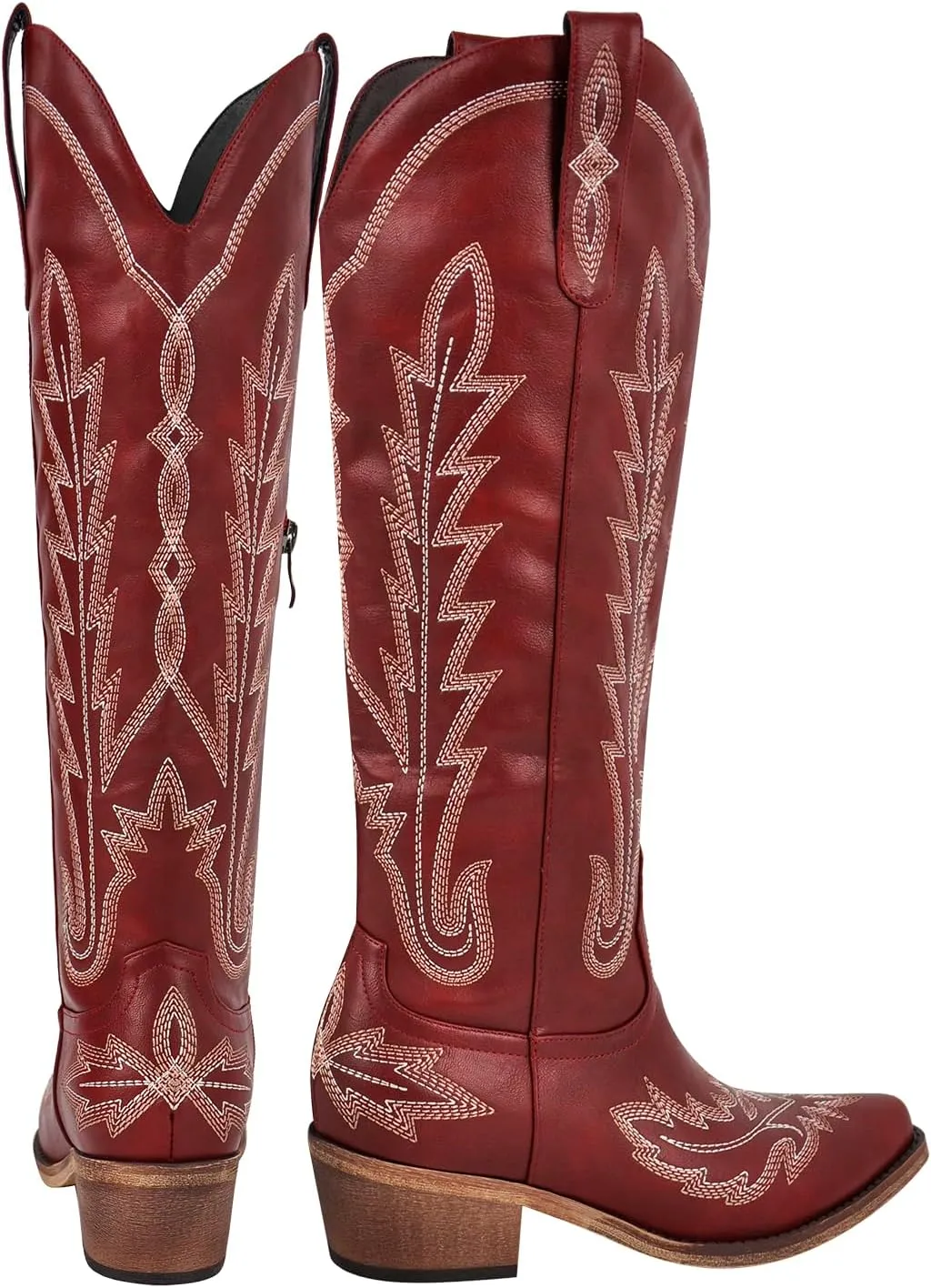 sexytag Cowboy Boots for Women Knee High Cowgirl Boots Wide Calf Embroidered Western Boots