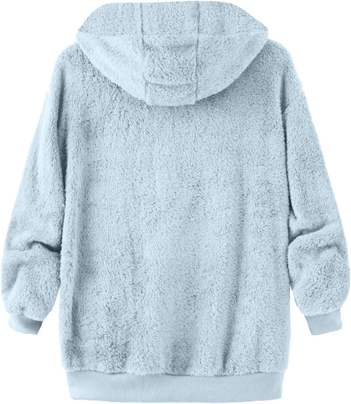 Sherpa Fleece Jacket Women Cute Plus Size Zip Up Hooded Fuzzy Teddy Coat Casual Warm Winter Shearling Coats 2024