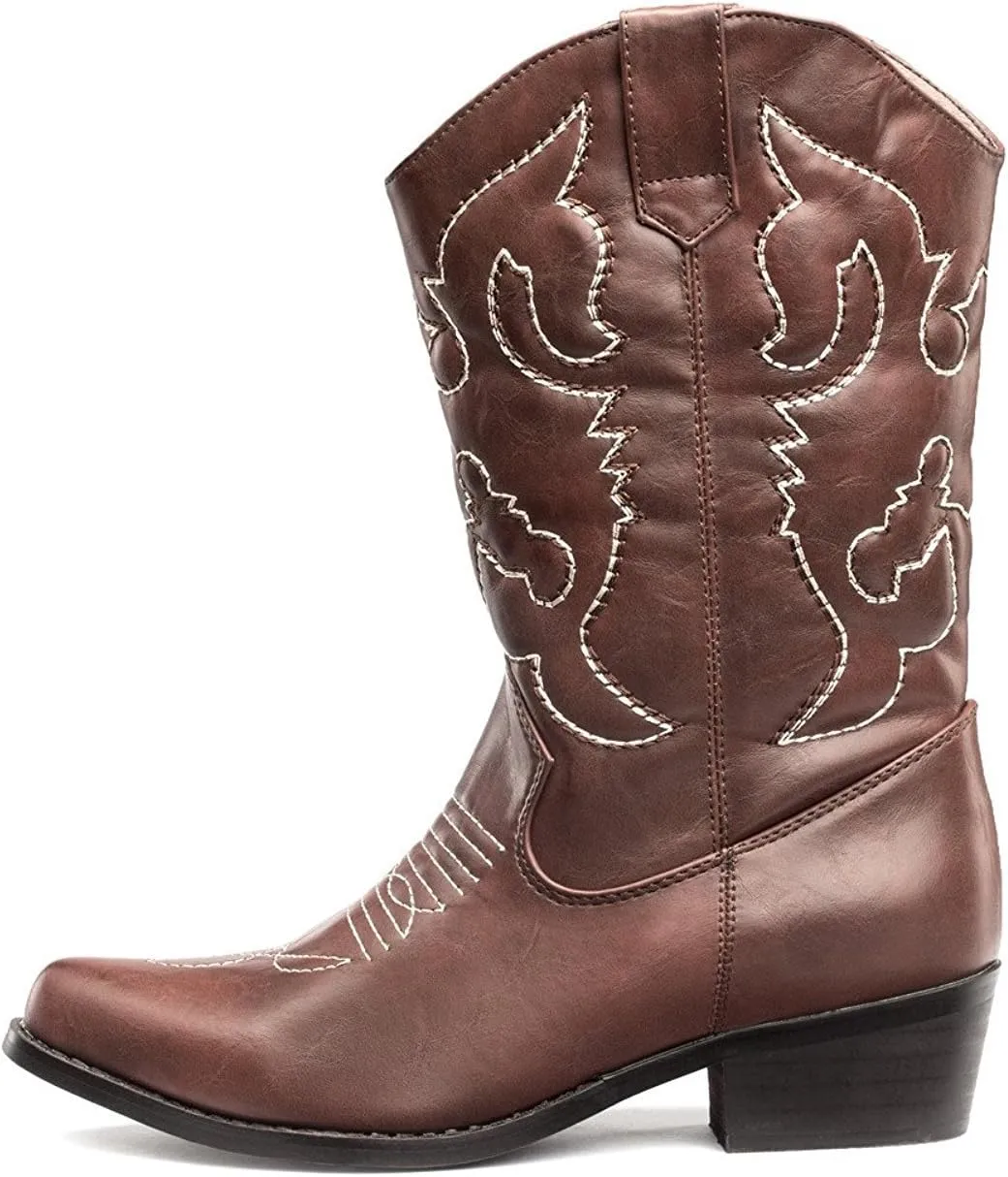 SheSole Cowboy Boots for Women Wide Calf Cowgirl Boots Western Boots Pointed Toe