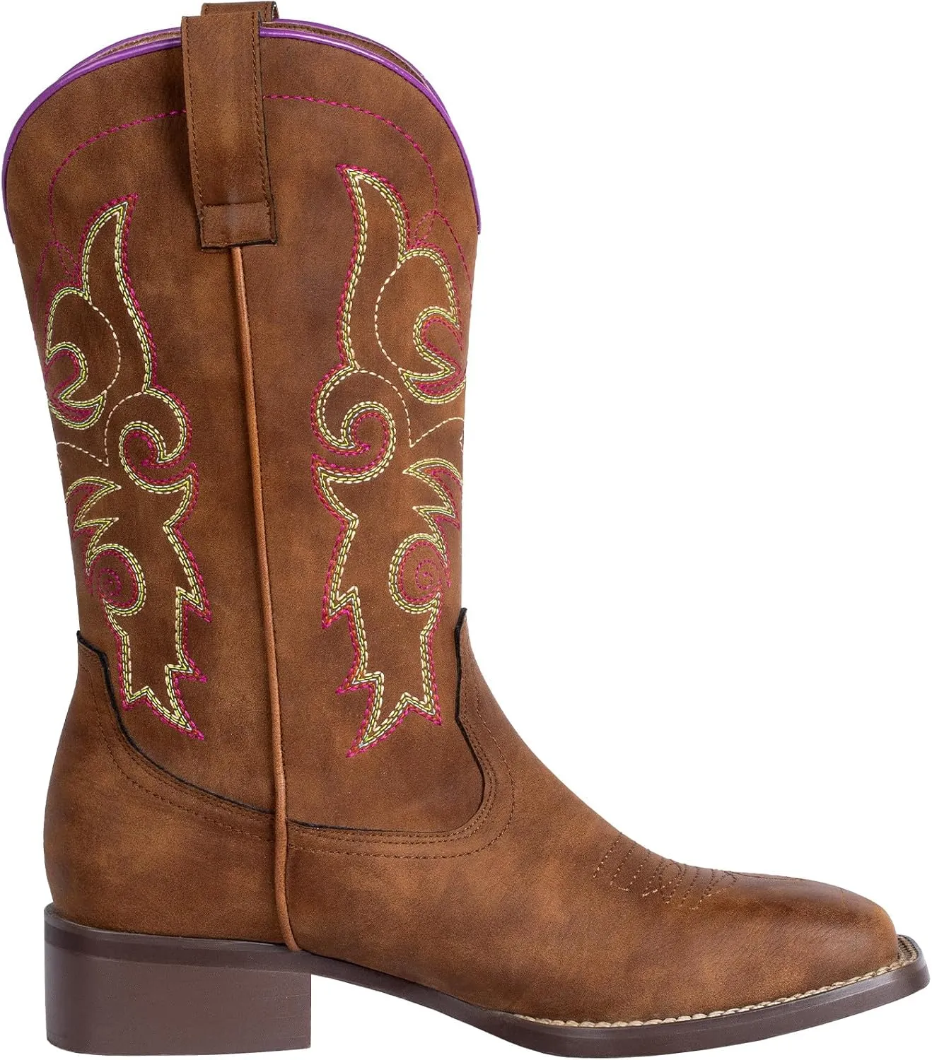 SheSole Ladies Western Square Toe Cowboy Boots For Women Wide Calf Cowgirl Boots
