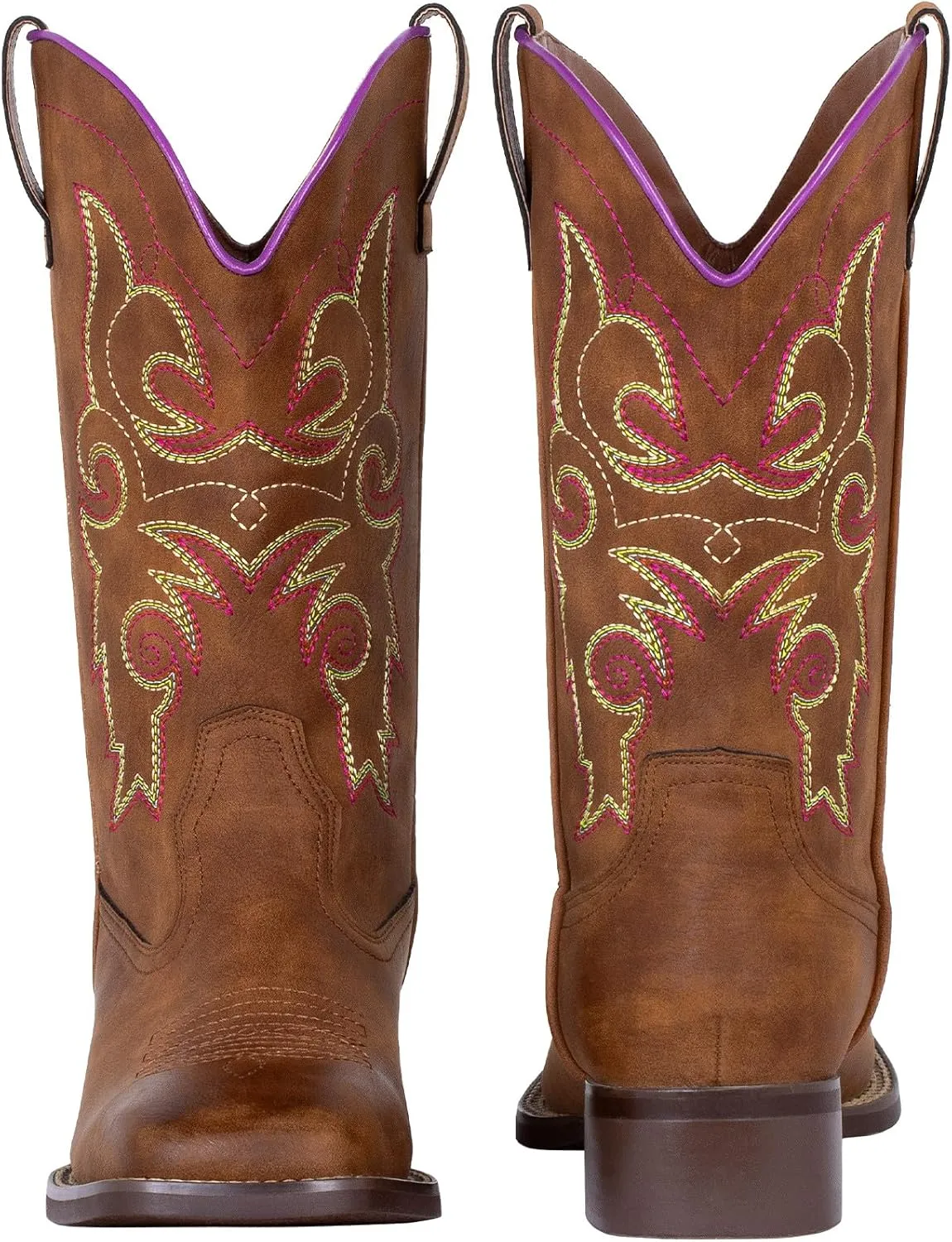 SheSole Ladies Western Square Toe Cowboy Boots For Women Wide Calf Cowgirl Boots