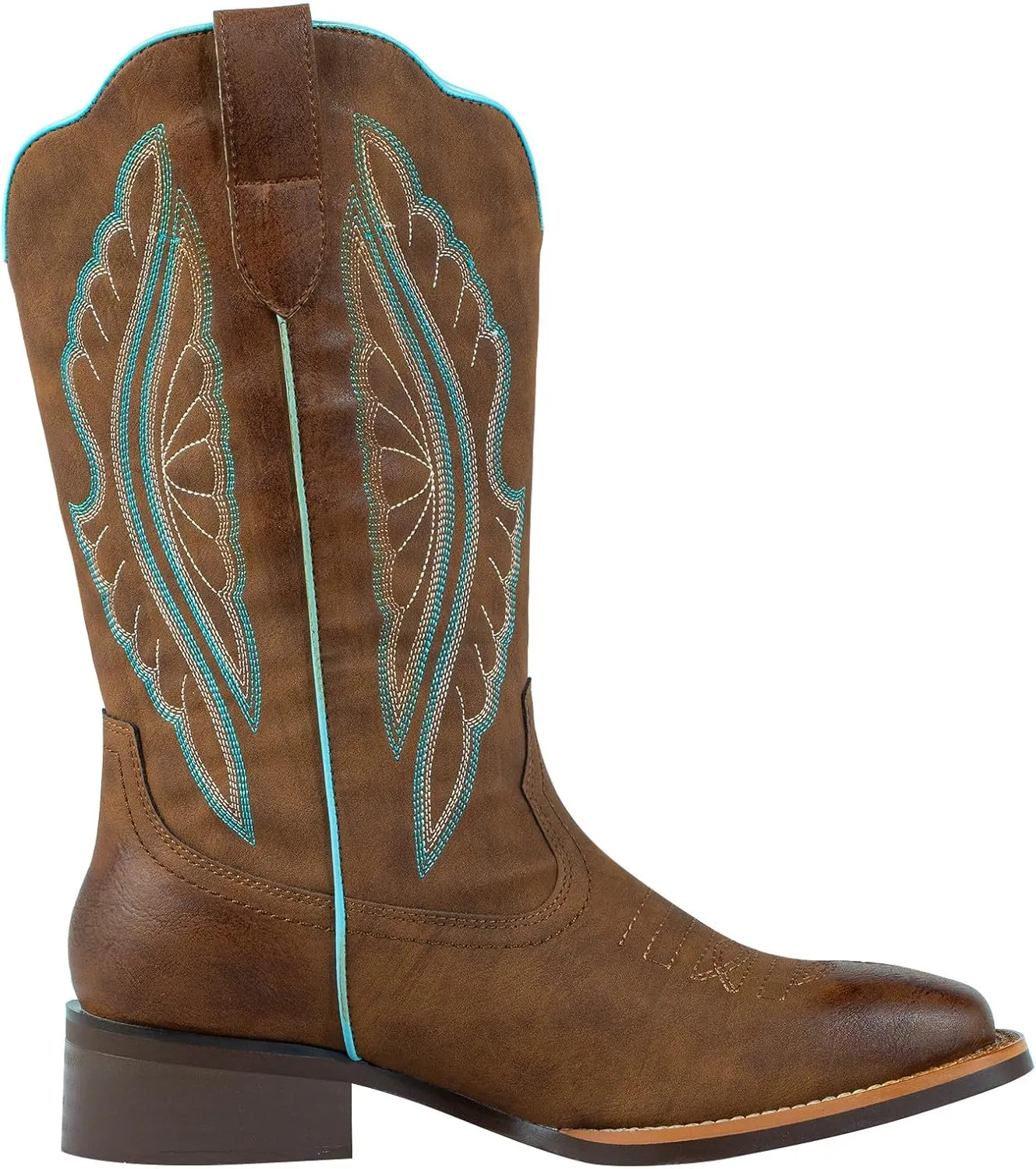 SheSole Square Toe Cowboy Boots For Women Wide Calf Ladies Fashion Western Cowgirl Boots