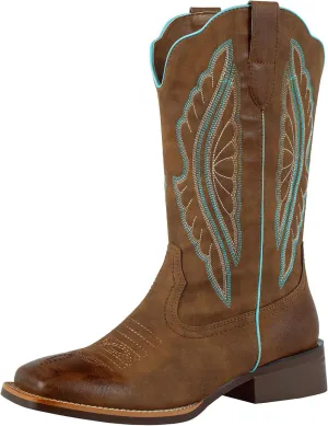 SheSole Square Toe Cowboy Boots For Women Wide Calf Ladies Fashion Western Cowgirl Boots