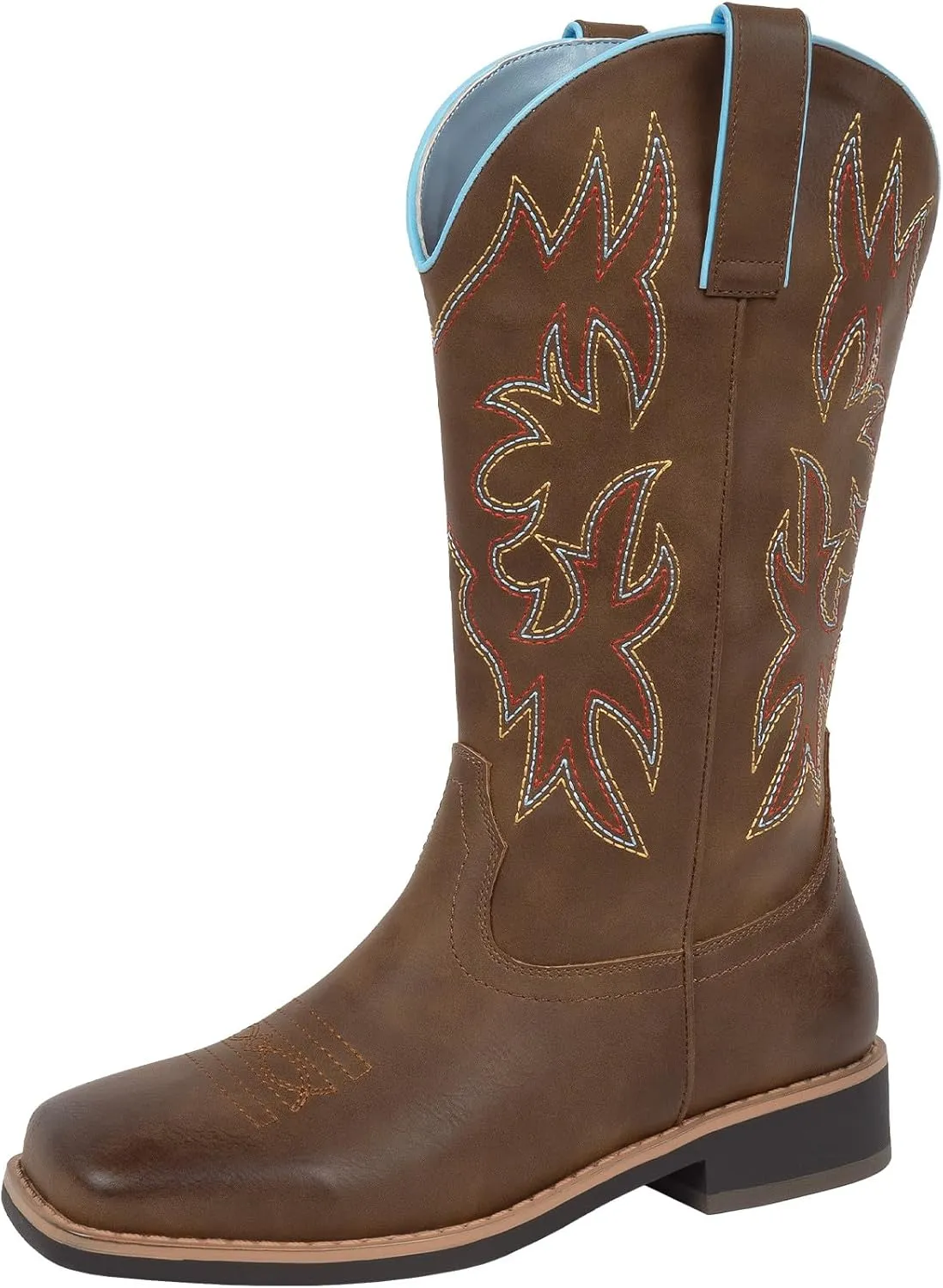 SheSole Wide Width Cowboy Boots for Women Square Toe Cowgirl Boots Wide Calf