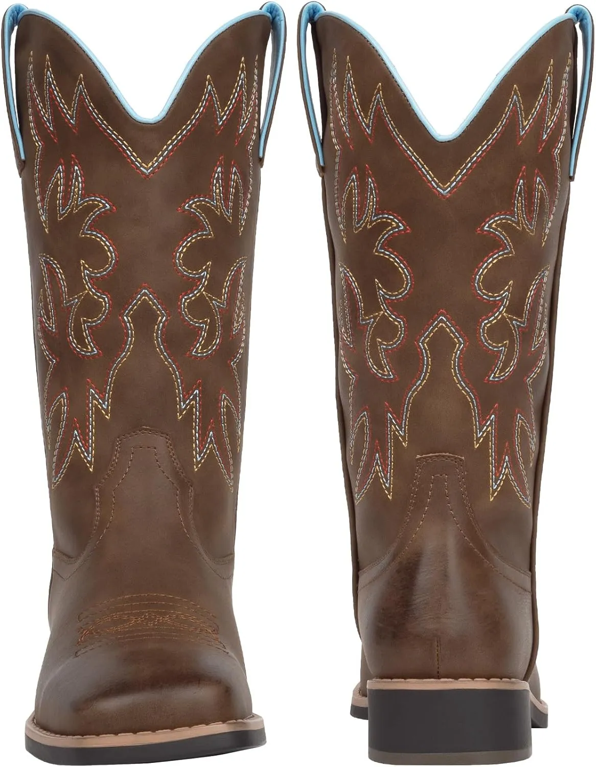 SheSole Wide Width Cowboy Boots for Women Square Toe Cowgirl Boots Wide Calf