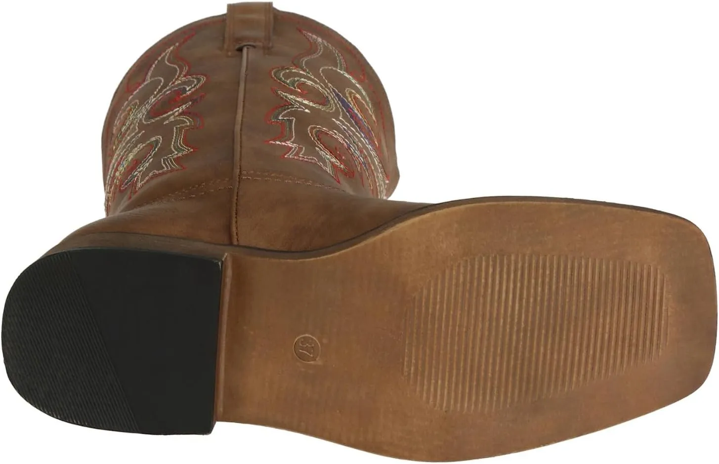 SheSole Women's Wide Width Cowboy Boots Square Toe Mid Calf Western Cowgirl Boots