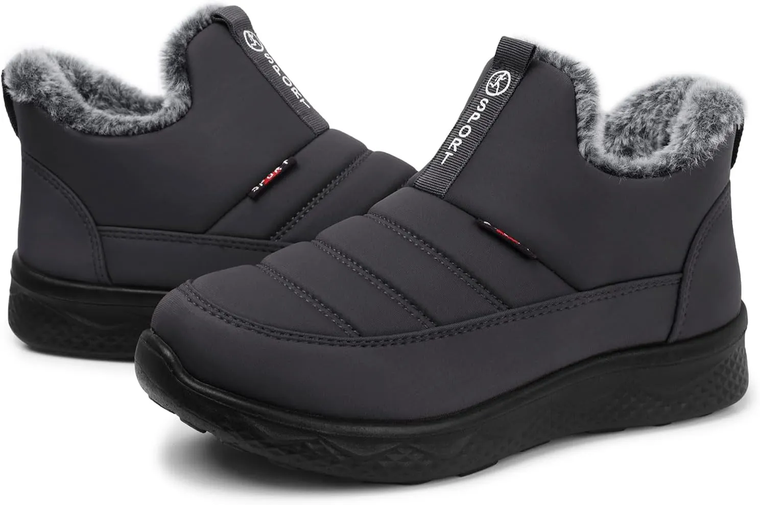 SHIBEVER Womens Winter Snow Boots: Women Ankle Booties Warm Fur Lined Waterproof Insulated Slip On Outdoor Shoes