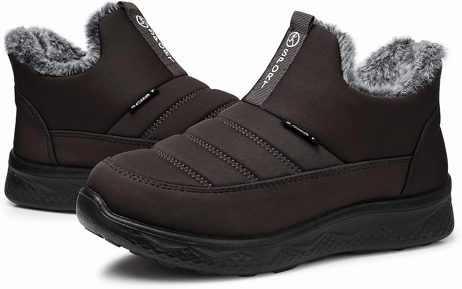 SHIBEVER Womens Winter Snow Boots: Women Ankle Booties Warm Fur Lined Waterproof Insulated Slip On Outdoor Shoes