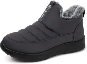 SHIBEVER Womens Winter Snow Boots: Women Ankle Booties Warm Fur Lined Waterproof Insulated Slip On Outdoor Shoes
