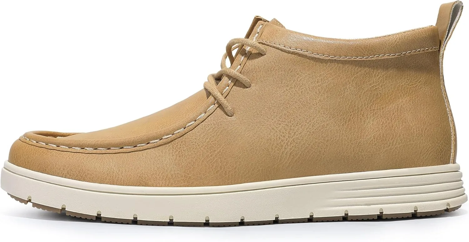 shoeslocker Mens Wide Shoes Casual Chukka Boots Slip-on Loafers Shoes Lace Up Ankle Work Boot