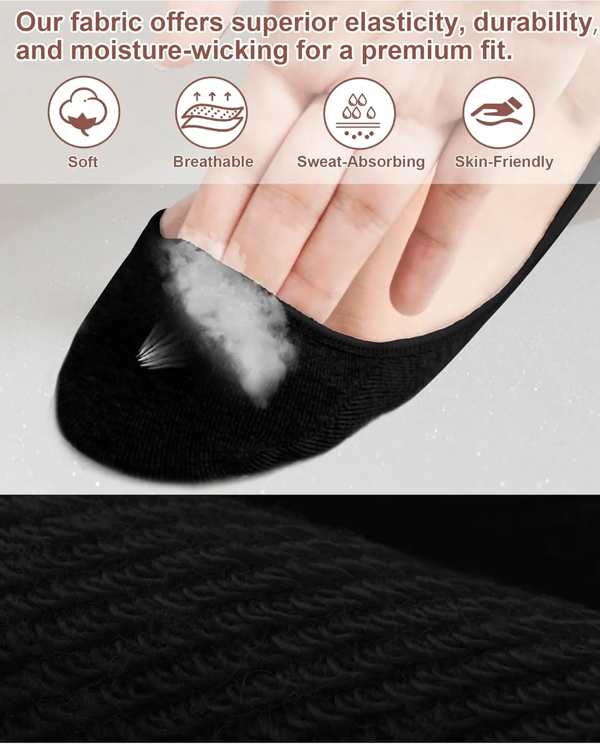 SIXDAYSOX 4-6 Pairs No Show Socks Womens Ultra Low Cut Non-Slip Liner Socks for Flats Boat