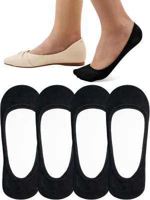 SIXDAYSOX 4-6 Pairs No Show Socks Womens Ultra Low Cut Non-Slip Liner Socks for Flats Boat