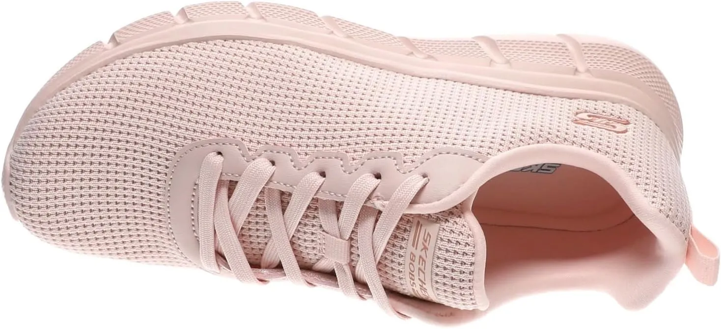 Skechers Women's BOBS Sport Sneakers-Visionary Essence Two Tone Knit Lace Up Machine Washable Vegan Shoes