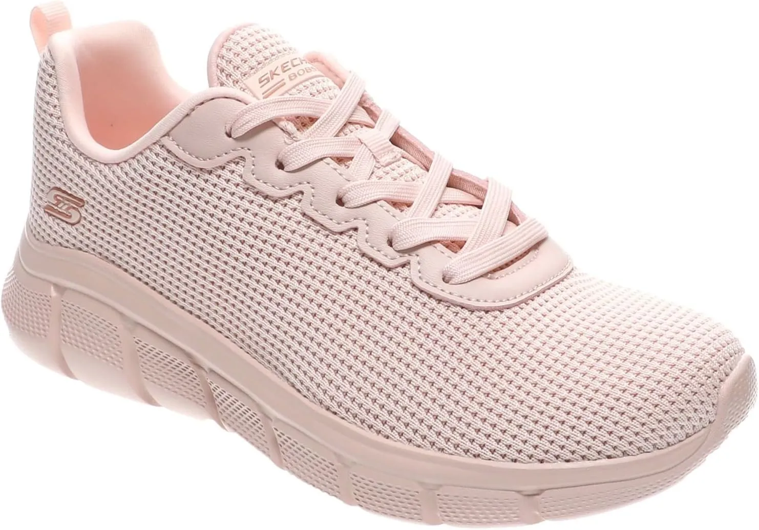 Skechers Women's BOBS Sport Sneakers-Visionary Essence Two Tone Knit Lace Up Machine Washable Vegan Shoes