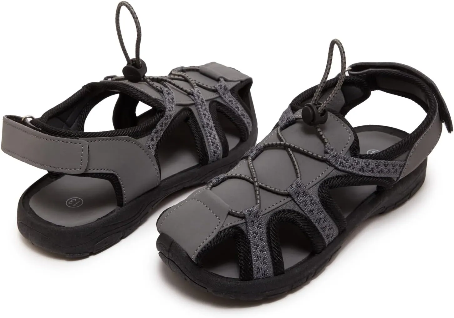 Skysole Boys Water Shoes, Rugged Closed Toe Back Strap Amphibian Sandals for Beach, Hiking & Outdoor Sports - Patterned/Solid